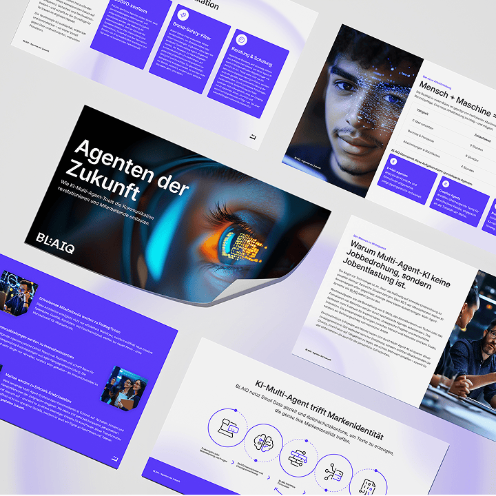 Mockup des Whitepapers zu KI in der Contentproduktion – Wissen für datengetriebene Kommunikation